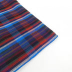 Hermes Striped Plaid Blue Red Stole — view 2