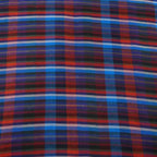 Hermes Striped Plaid Blue Red Stole — view 4