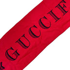 Gucci Muffler Shawl Guccify Magnetismo Reversible Large Logo Wool Red Scarf — view 8