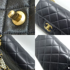 Chanel Mini Quilted Shoulder Bag Leather Pearl BK Gdhardware Random — view 9