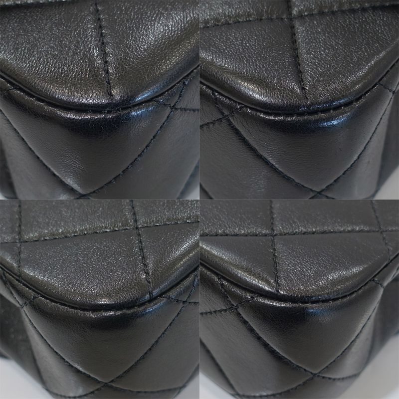 Chanel Mini Quilted Shoulder Bag Leather Pearl BK Gdhardware Random — view 6