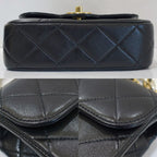 Chanel Mini Quilted Shoulder Bag Leather Pearl BK Gdhardware Random — view 5