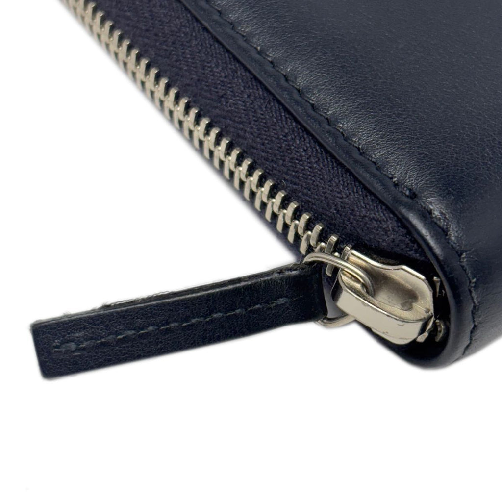 Gucci Wallet Leather Mistral Micro Guccissima Navy Silver — view 6