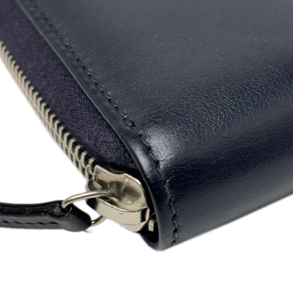 Gucci Wallet Leather Mistral Micro Guccissima Navy Silver — view 7
