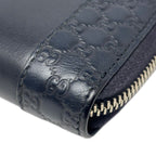 Gucci Wallet Leather Mistral Micro Guccissima Navy Silver — view 8