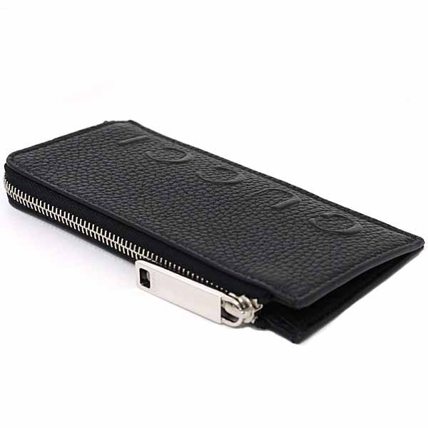 Gucci Logo Zip Card Case Coin Fragment Black Grain Leather — view 5