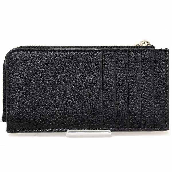 Gucci Logo Zip Card Case Coin Fragment Black Grain Leather — view 4