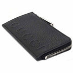 Gucci Logo Zip Card Case Coin Fragment Black Grain Leather — view 6