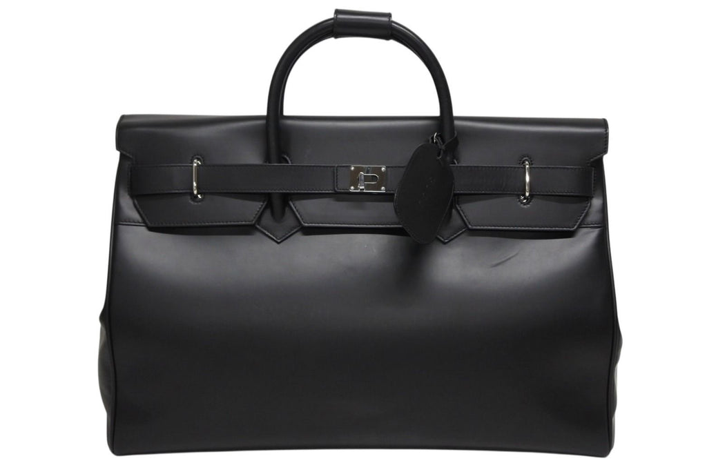 Gucci Kelly Shape Logo Boston Bag Calfskin Leather Black Silver