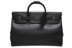Gucci Kelly Shape Logo Boston Bag Calfskin Leather Black Silver