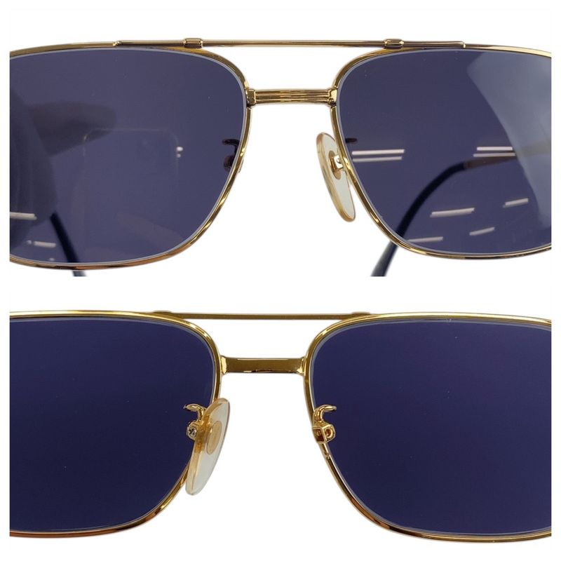 Yves Saint Laurent Vintage Gold Navy 5516 142 Sunglasses — view 6