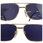Yves Saint Laurent Vintage Gold Navy 5516 142 Sunglasses — view 6