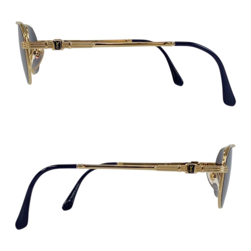 Yves Saint Laurent Vintage Gold Navy 5516 142 Sunglasses — view 4