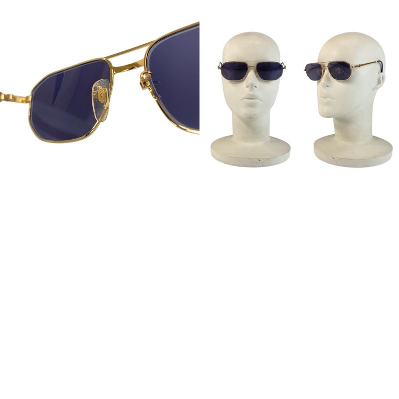 Yves Saint Laurent Vintage Gold Navy 5516 142 Sunglasses — view 9