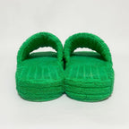 Bottega Veneta Resort Sponge Slide Sandals Green — view 4