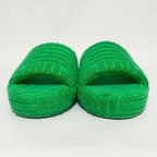 Bottega Veneta Resort Sponge Slide Sandals Green — view 3