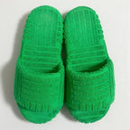 Bottega Veneta Resort Sponge Slide Sandals Green — view 7