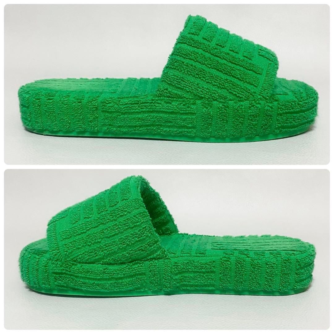 Bottega Veneta Resort Sponge Slide Sandals Green — view 6