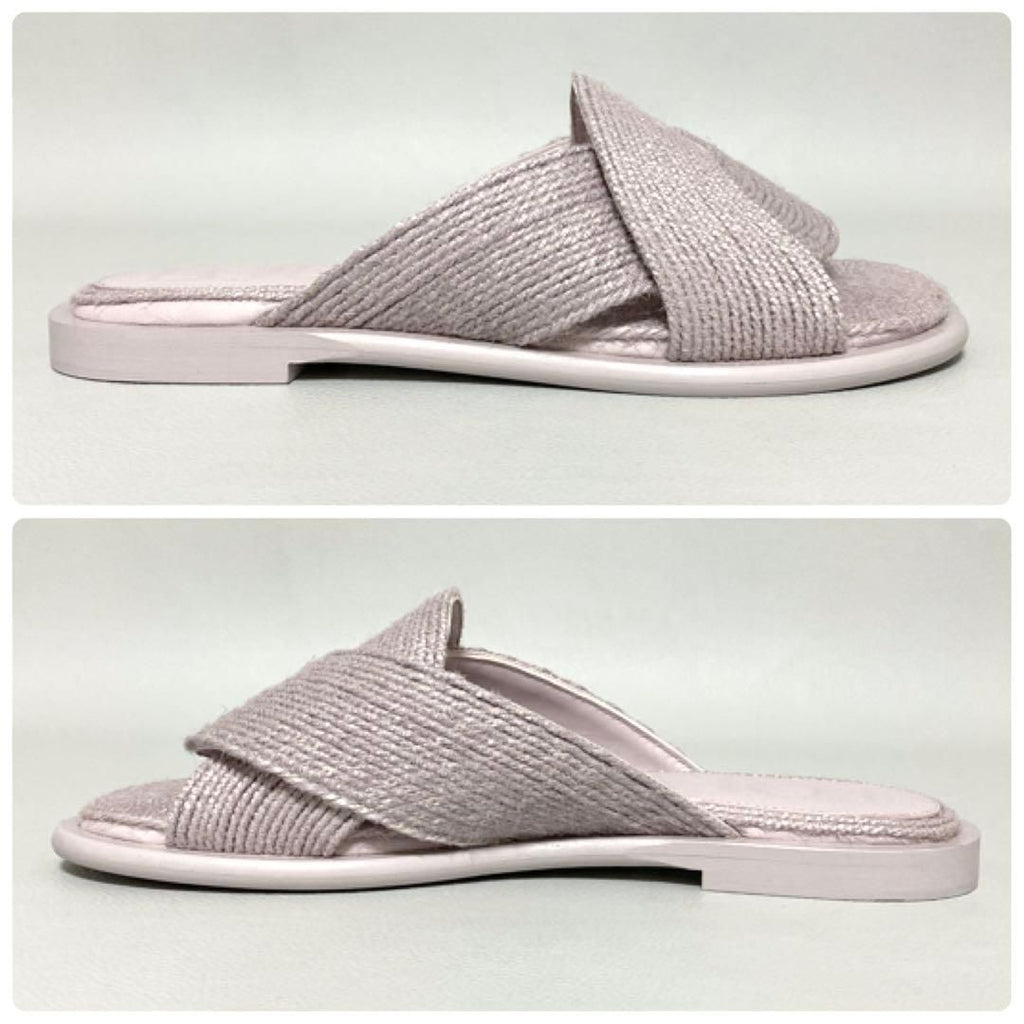 Loewe Slide Sandals Jute 39 Lavender — view 6