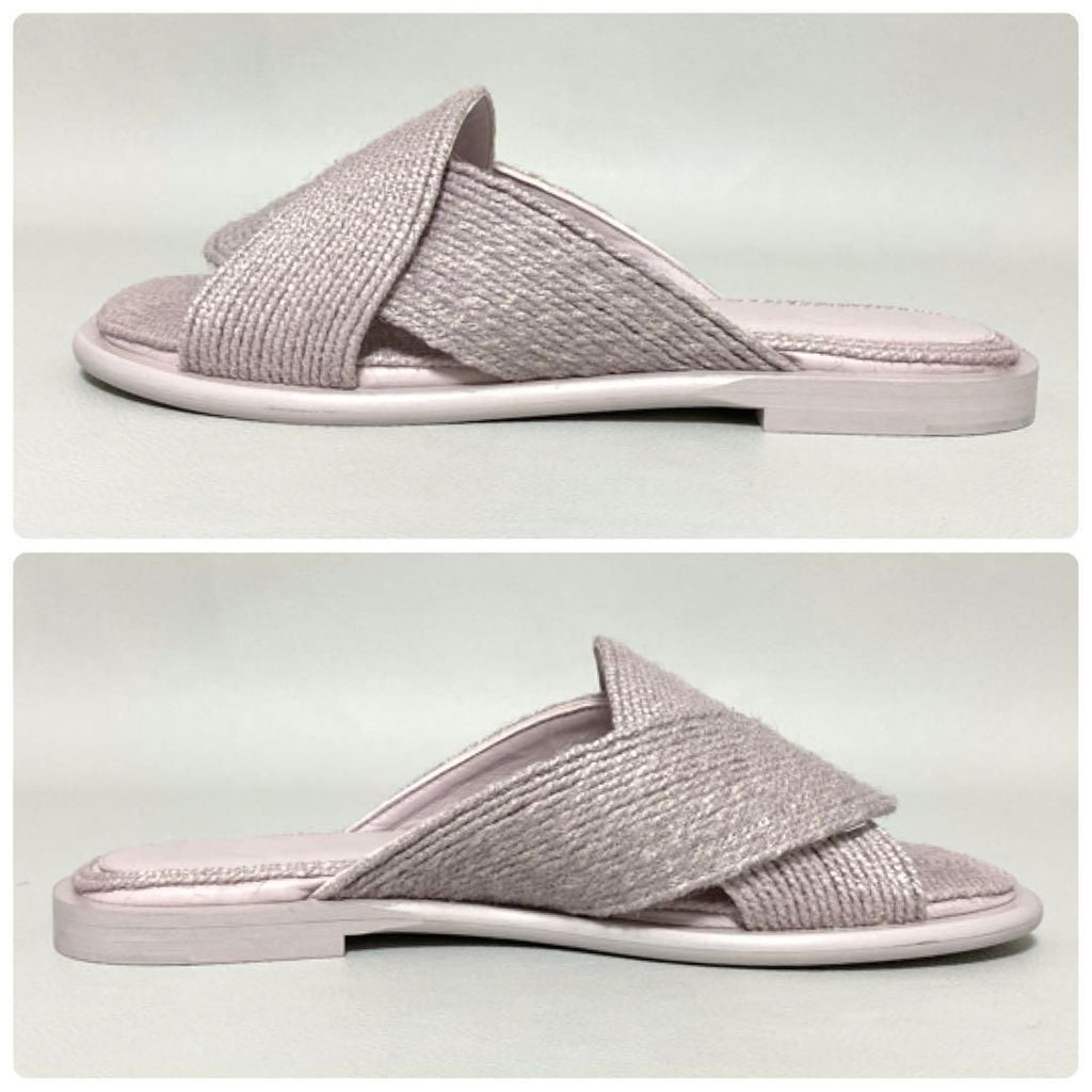 Loewe Slide Sandals Jute 39 Lavender — view 5