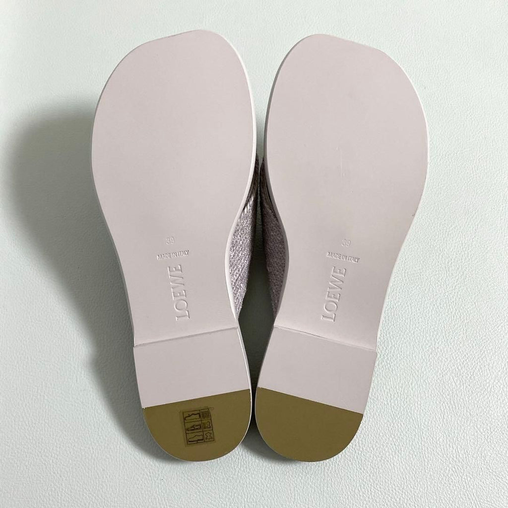 Loewe Slide Sandals Jute 39 Lavender — view 7