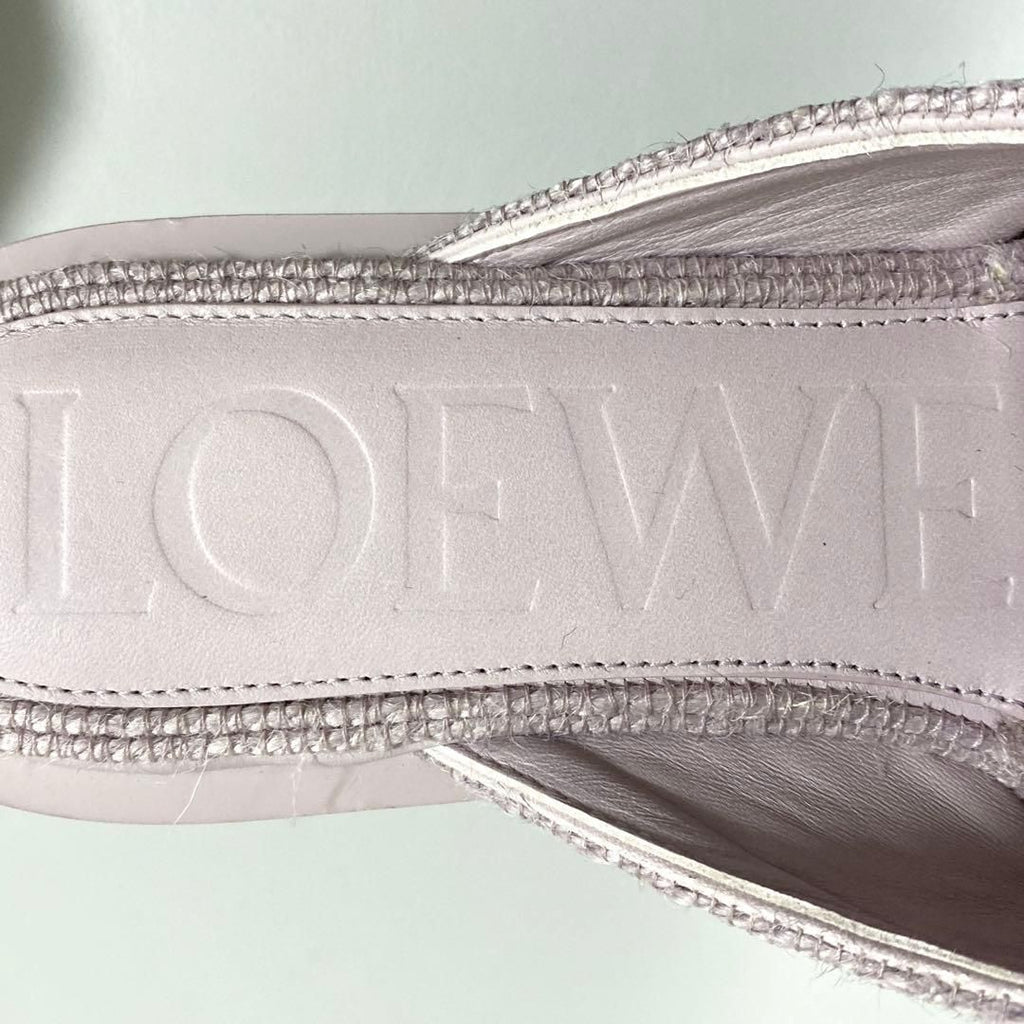 Loewe Slide Sandals Jute 39 Lavender — view 8