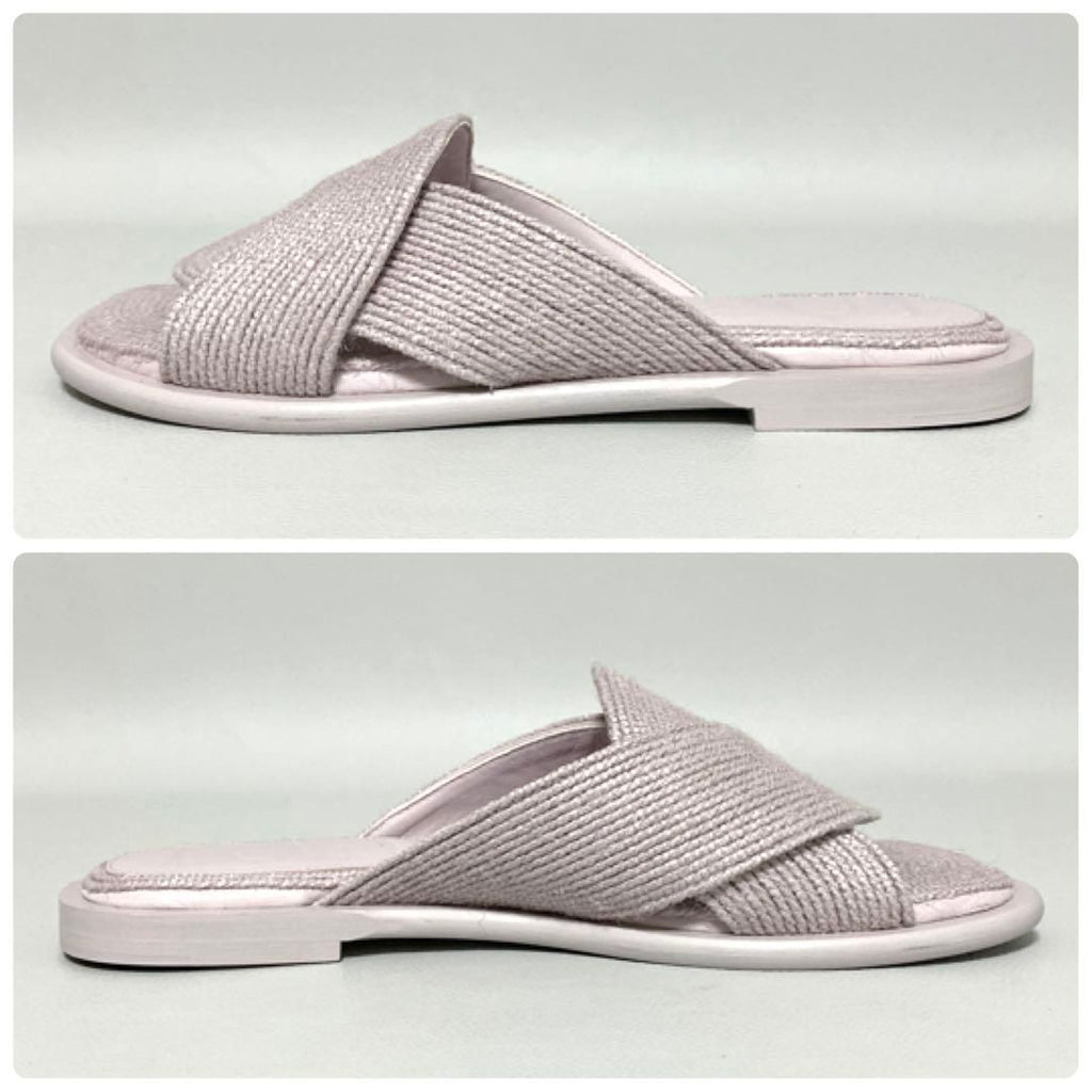 Loewe Slide Sandals Jute 40 Lavender — view 6