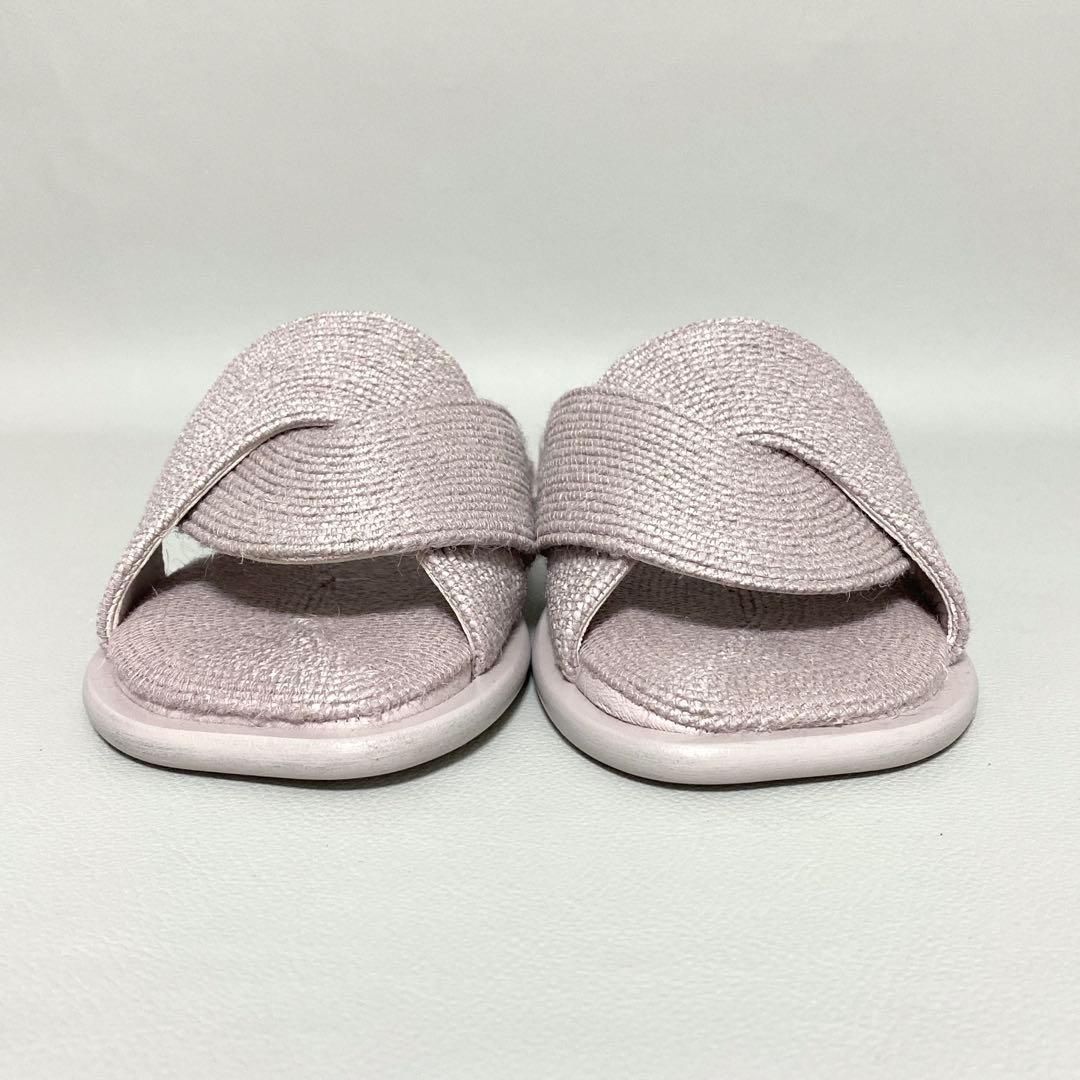 Loewe Slide Sandals Jute 40 Lavender — view 3