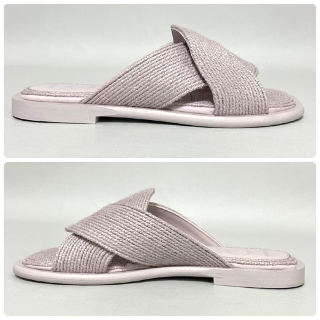 Loewe Slide Sandals Jute 36 Lavender — view 6