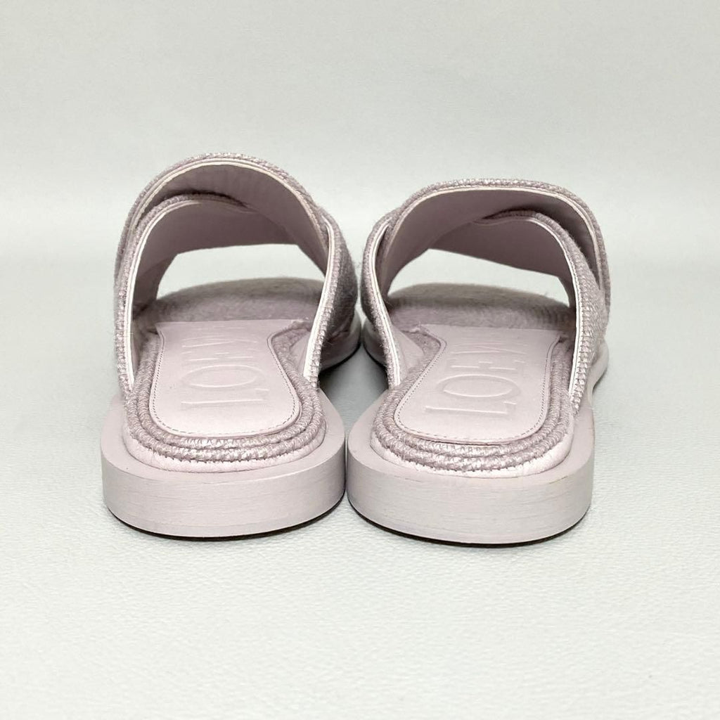 Loewe Slide Sandals Jute 36 Lavender — view 4