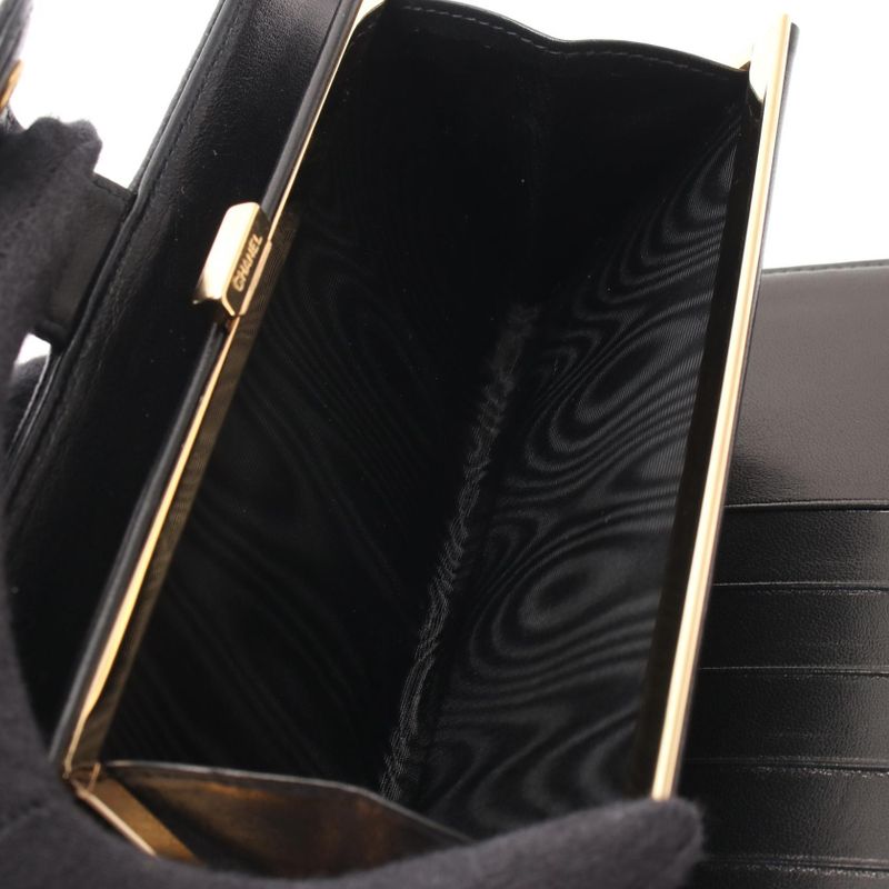 Chanel Bifold Long Wallet Coco Mark Black Leather — view 4