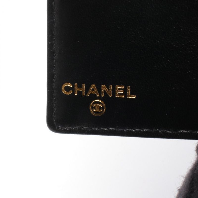 Chanel Bifold Long Wallet Coco Mark Black Leather — view 5