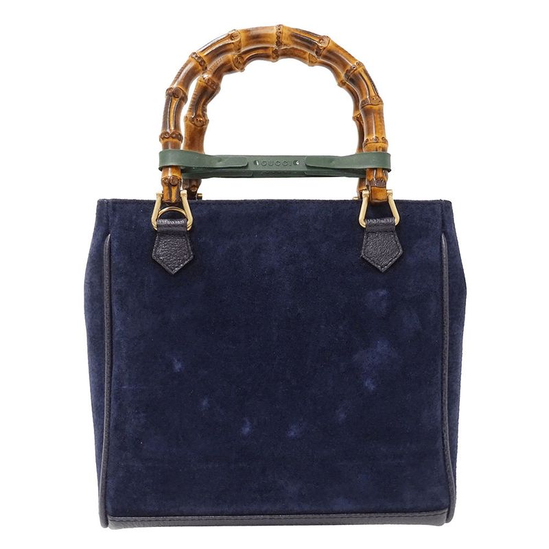 Gucci Bag Shoulder 2-Way Bamboo Suede Navy 000/123