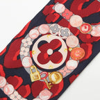 Louis Vuitton Bandeau Silk Monogram Key Pattern Logo Scarf Shawl Red — view 5