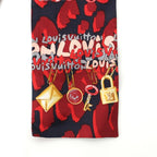 Louis Vuitton Bandeau Silk Monogram Key Pattern Logo Scarf Shawl Red — view 3