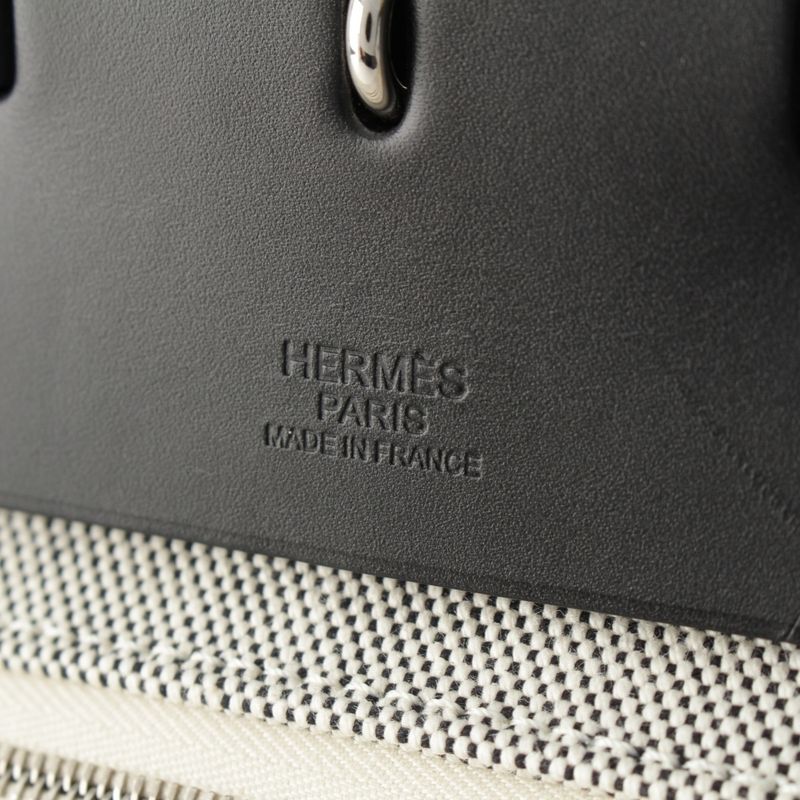 Hermes Herbag Her Bag Zip 50 Retourne Cabin Toile GM Shoulder Handbag