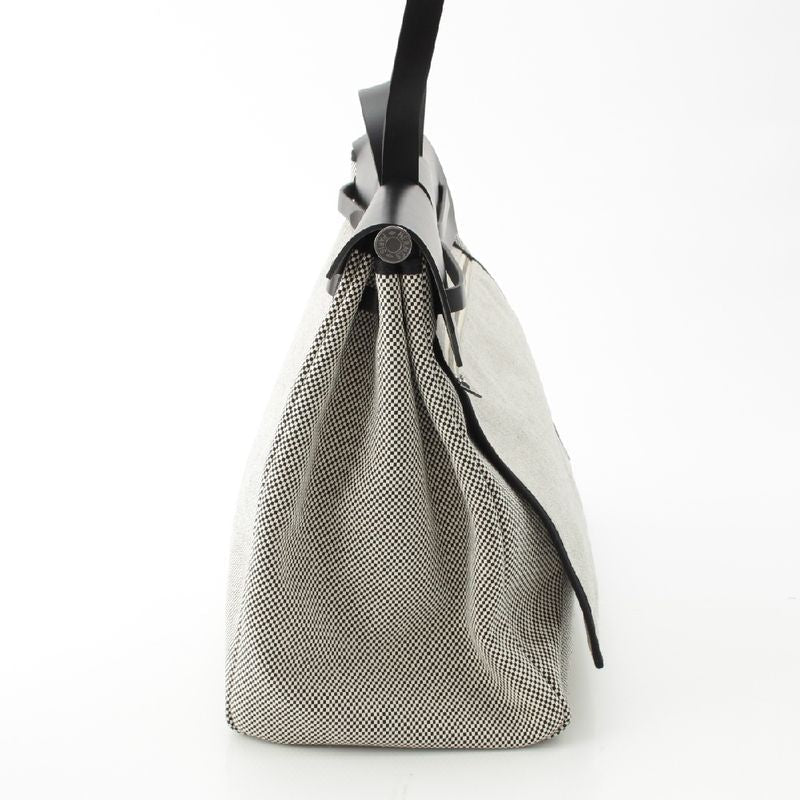 Hermes Herbag Her Bag Zip 50 Retourne Cabin Toile GM Shoulder Handbag