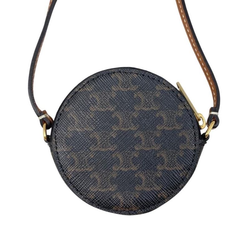 Celine Shoulder-coin Case Triomphe 10 E232 ca Leather Brown Gold Hardware Em4527 — view 2