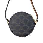 Celine Shoulder-coin Case Triomphe 10 E232 ca Leather Brown Gold Hardware Em4527 — view 2