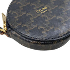 Celine Shoulder-coin Case Triomphe 10 E232 ca Leather Brown Gold Hardware Em4527 — view 3