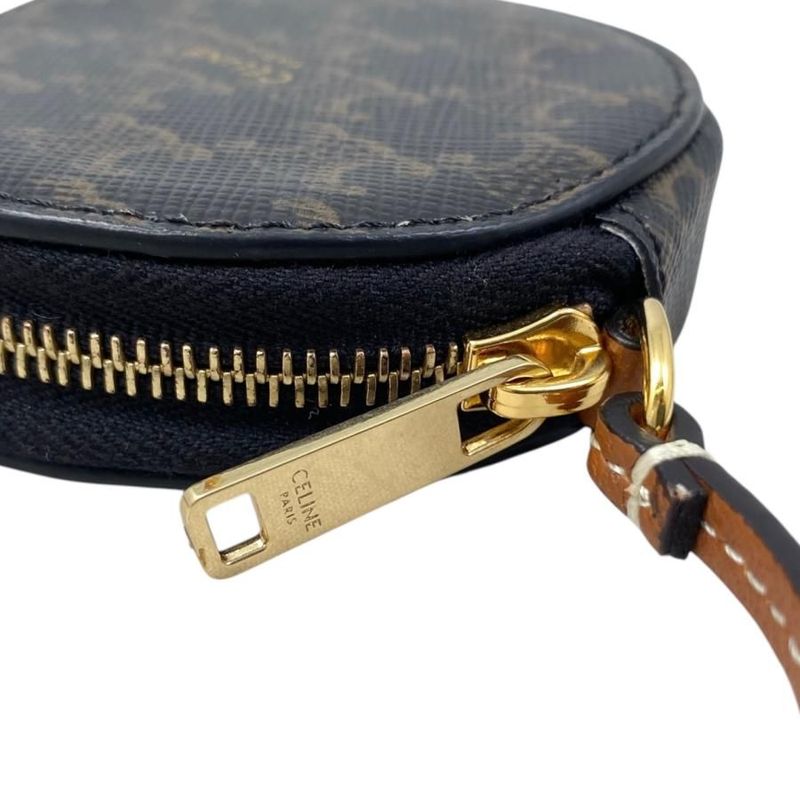 Celine Shoulder-coin Case Triomphe 10 E232 ca Leather Brown Gold Hardware Em4527 — view 5