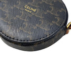 Celine Shoulder-coin Case Triomphe 10 E232 ca Leather Brown Gold Hardware Em4527 — view 4
