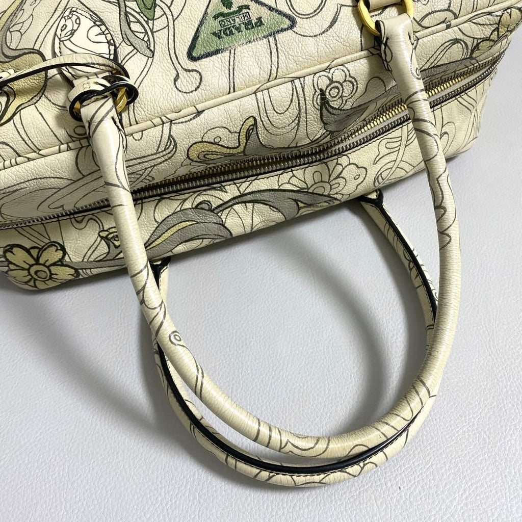 Prada Glace Calf Rabbit Handbag — view 9
