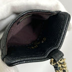Chanel Quilted Card Case Caviar Leather Black CC Logo — view 3