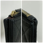 Chanel Quilted Zip Card Case Caviar Leather Black — view 7