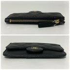 Chanel Quilted Zip Card Case Caviar Leather Black — view 5