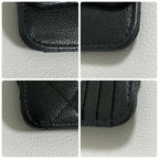 Chanel Quilted Zip Card Case Caviar Leather Black — view 6