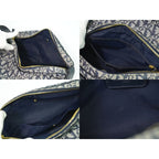 Christian Dior Trotter Shoulder Bag Pochette Canvas Gray Navy — view 9
