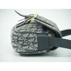 Christian Dior Trotter Shoulder Bag Pochette Canvas Gray Navy — view 5