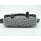 Christian Dior Trotter Shoulder Bag Pochette Canvas Gray Navy — view 4